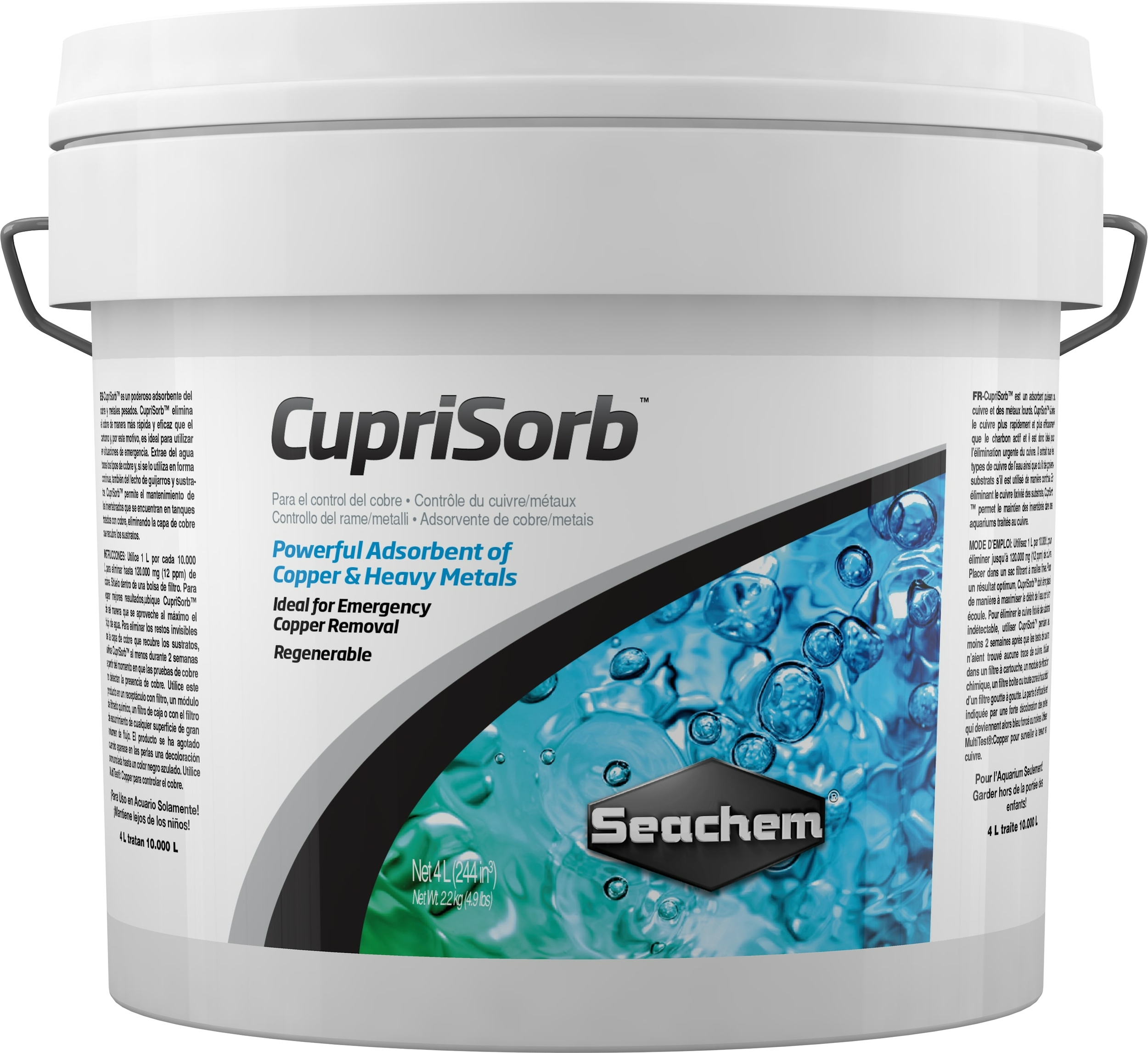 SEACHEM CupriSorb 4 L puissant absorbant de cuivre et de métaux lourds pour aquarium d\'eau douce et d\'eau de mer