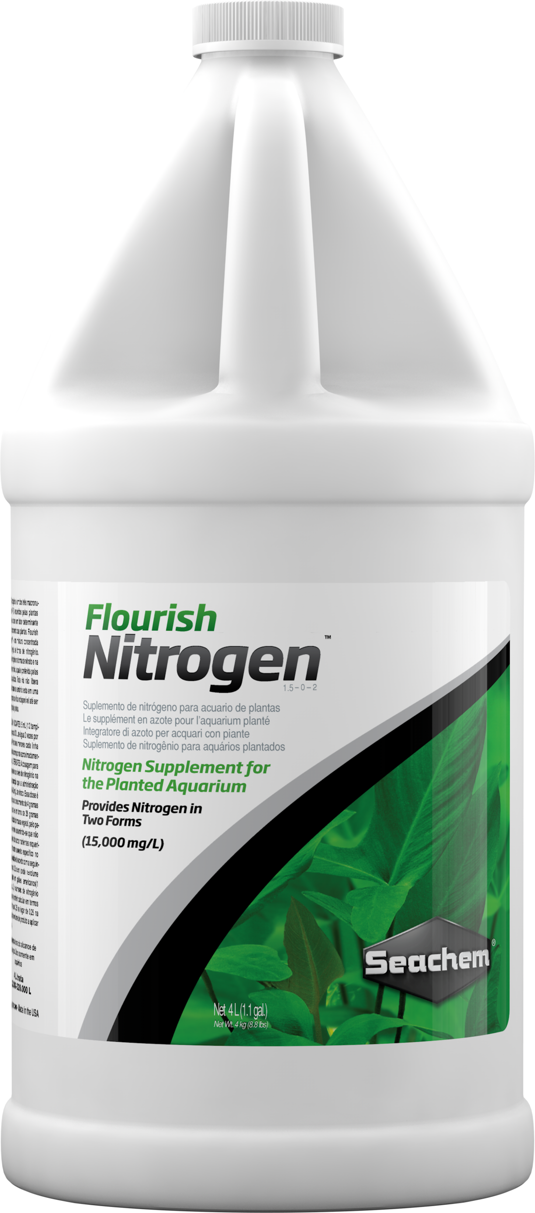 SEACHEM Flourish Nitrogen 4 L source d\'azote concentrée pour plantes d\'aquarium