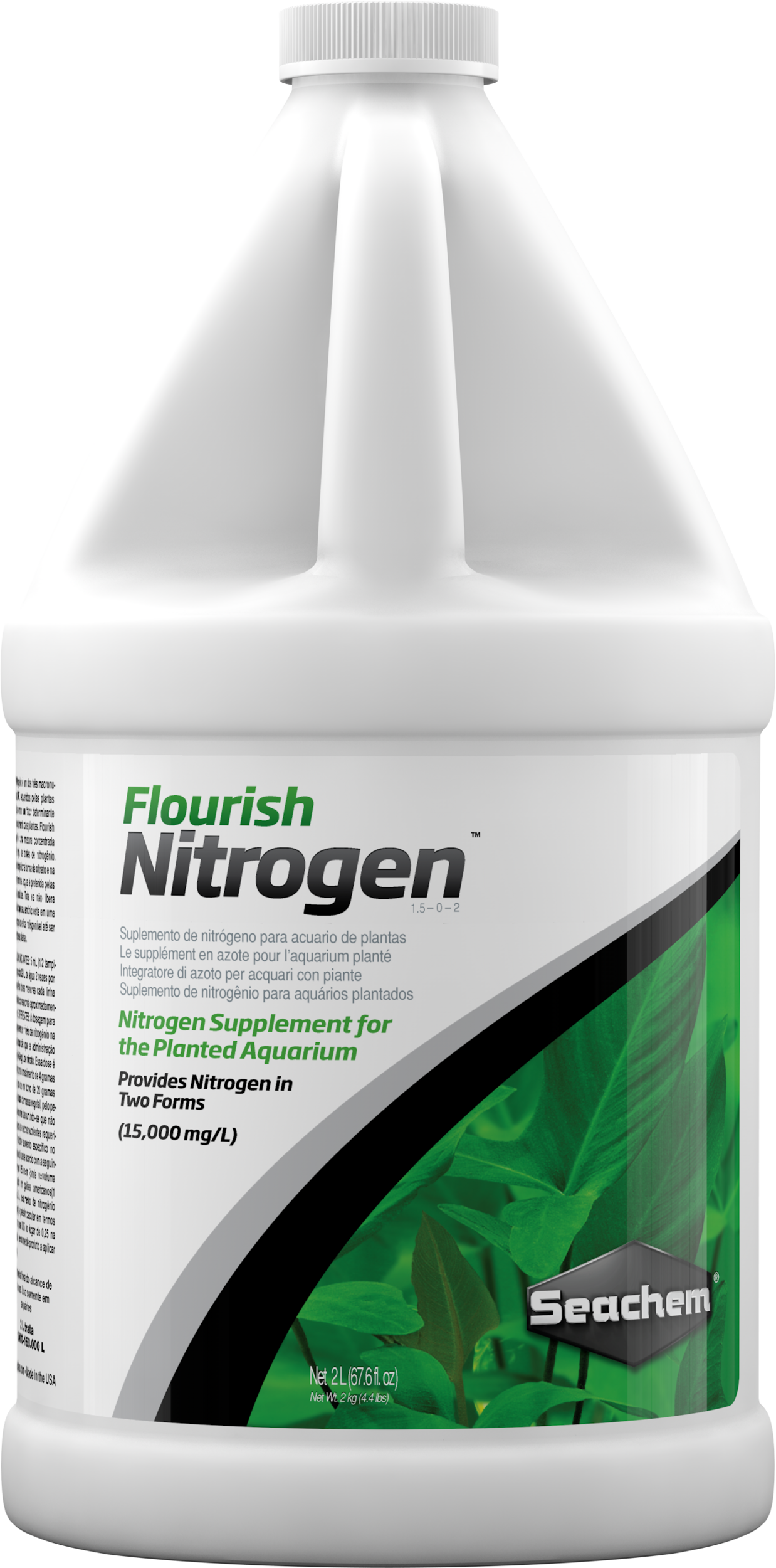 SEACHEM Flourish Nitrogen 2 L source d\'azote concentrée pour plantes d\'aquarium