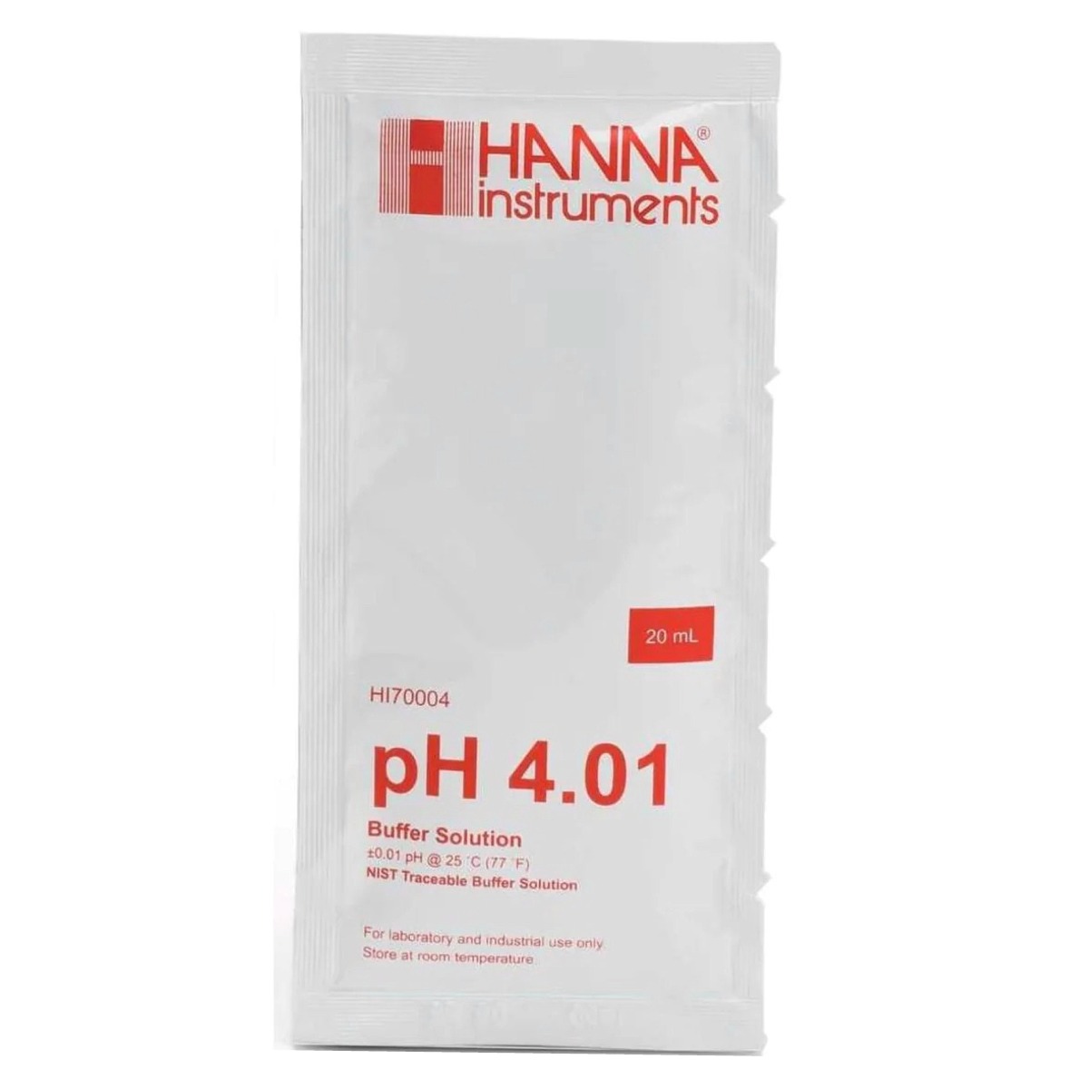 HANNA Solution d\'étalonnage pH 4.01 20 ml pour électrodes pH et pH-mètre toutes marques