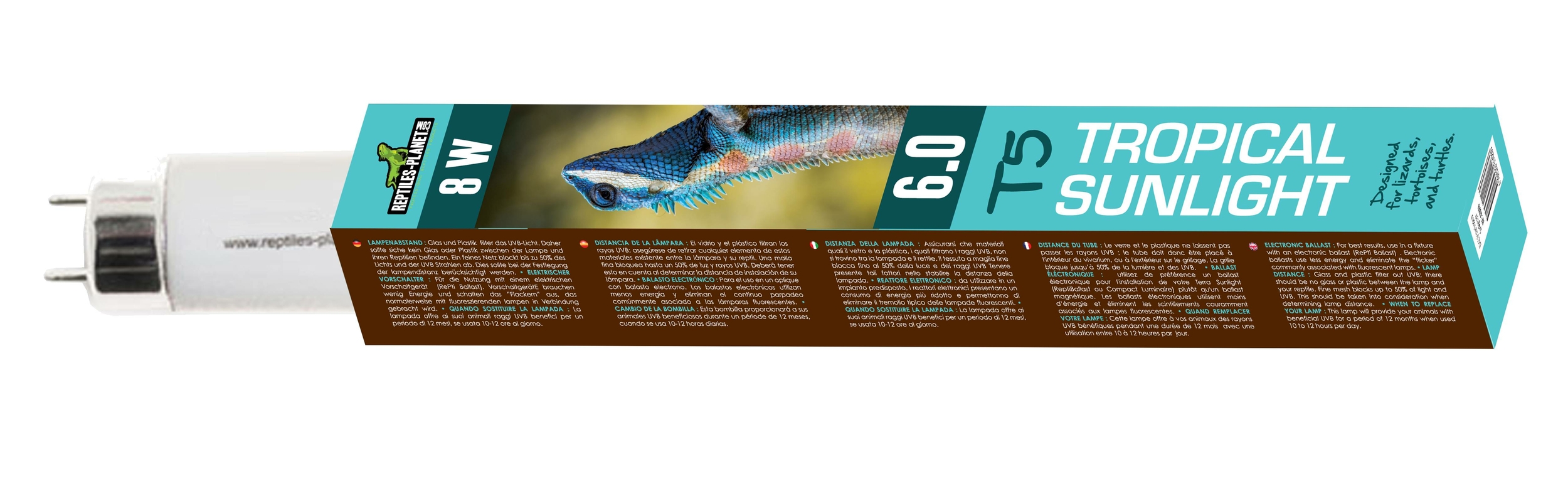 REPTILES PLANET UVB 6.0 Tropical Sunlight 8W tube néon T5 29 cm diamètre 16 mm