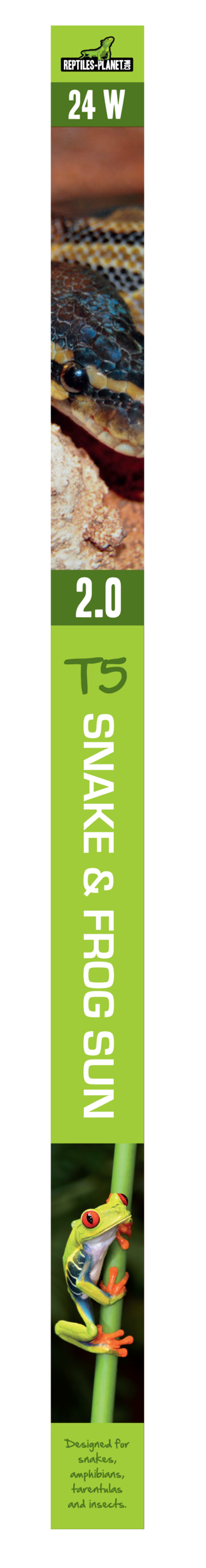 REPTILES PLANET UVB 2.0 Snake Frog Sun 24W tube néon T5 55 cm diamètre 16 mm