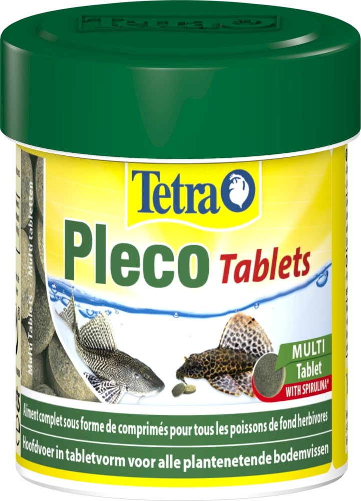 TETRA Pleco Tablets 120 tablettes complètes riches en végétaux pour tous les poissons de fond herbivores