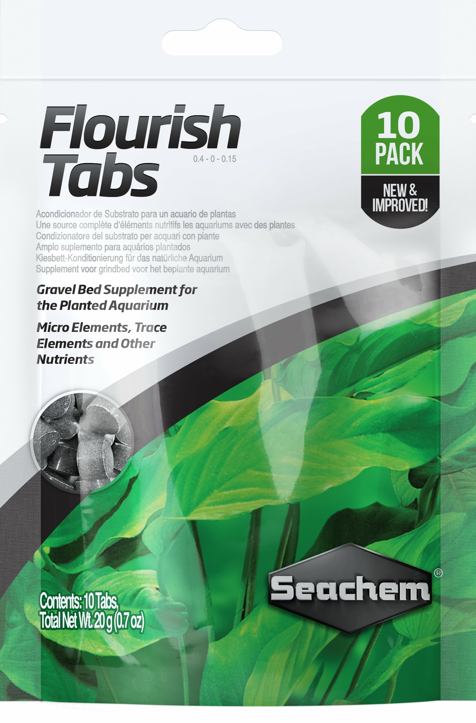 SEACHEM Flourish Tabs 10 comprimés engrais stimulant le système racinaire des plantes d\'aquarium