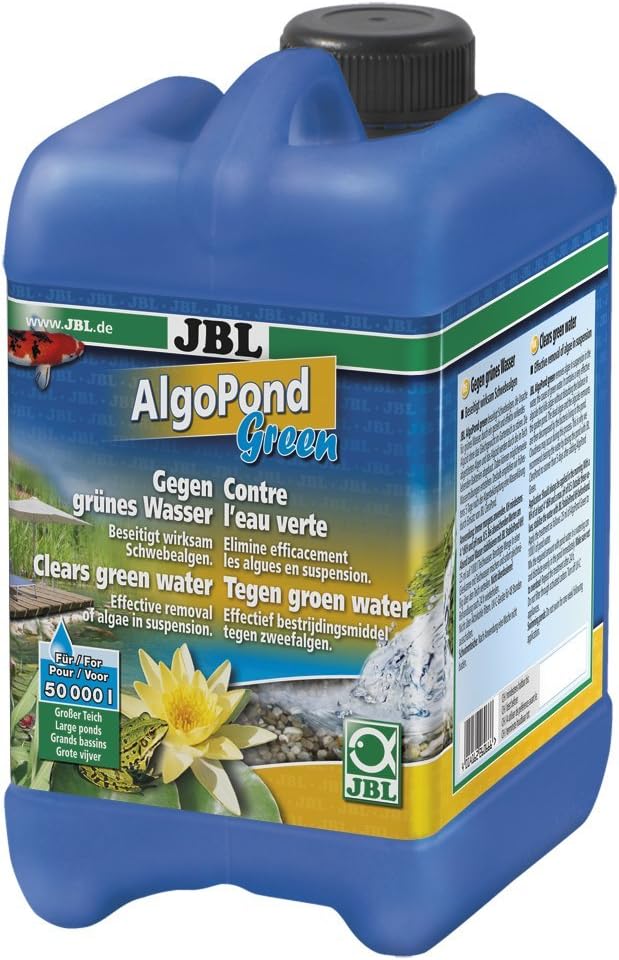 JBL AlgoPond Green 2,5 L produit anti-algues contre l\'eau verte en bassin. Traite jusqu\'à 50000 L