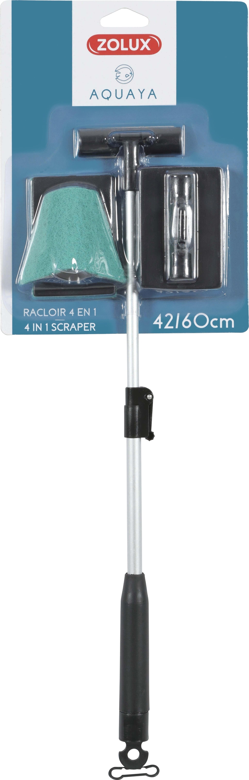 ZOLUX Nanolife Racloir 4 en 1 avec manche télescopique de 42 à 60 cm