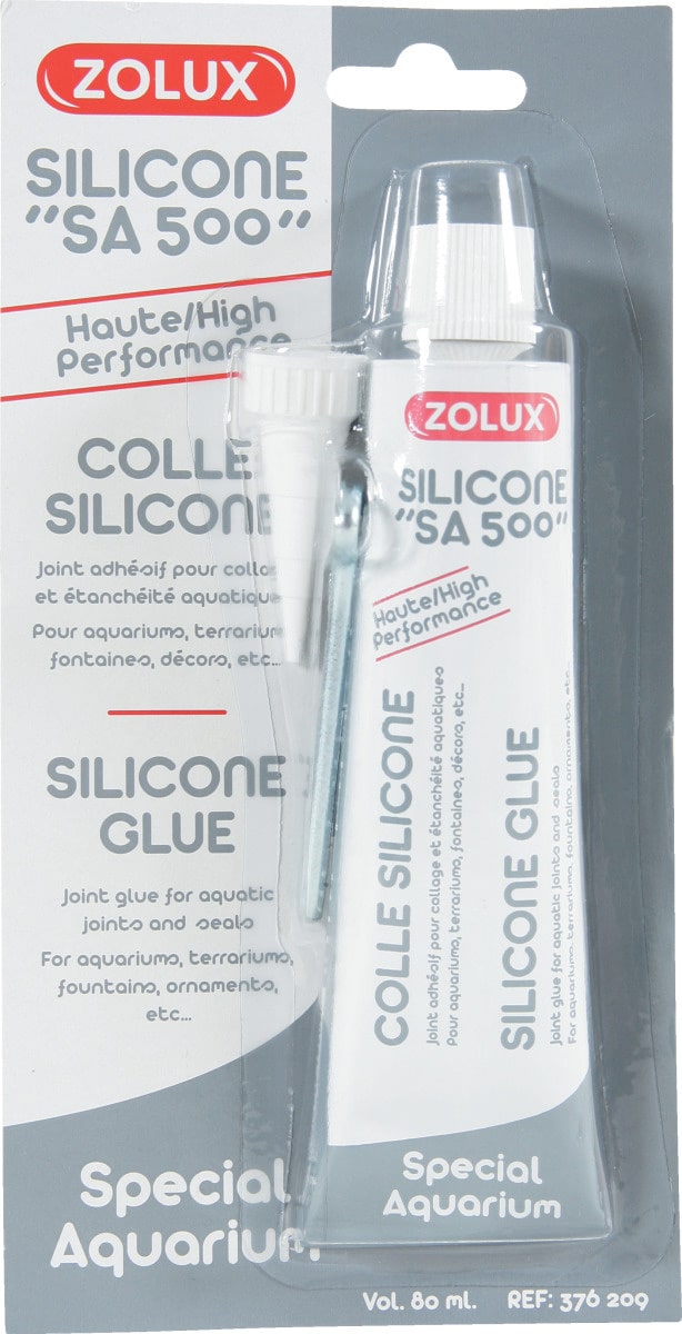 ZOLUX SA 500 Colle Silicone Transparente 80 ml pour collage d\'aquarium en verre