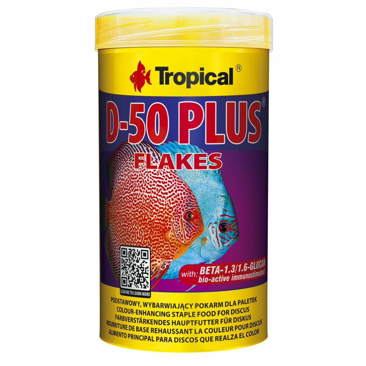 TROPICAL D-50 Plus 250ml une nourriture Discus en flocons, riche en protéines et rehaussant les couleurs