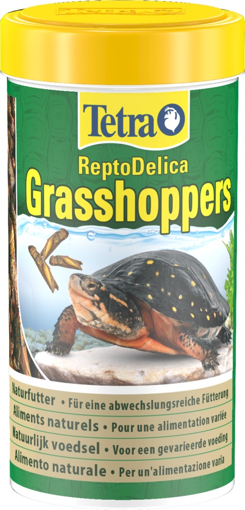 TETRA ReptoDelica Grasshoppers 250 ml nourriture à base de sauterelles séchées pour tortues d\'eau