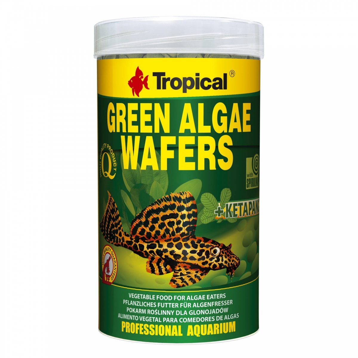 TROPICAL Green Algae Wafers 250ml pastilles végétales descendantes pour mangeurs d\'algues, avec spirulina