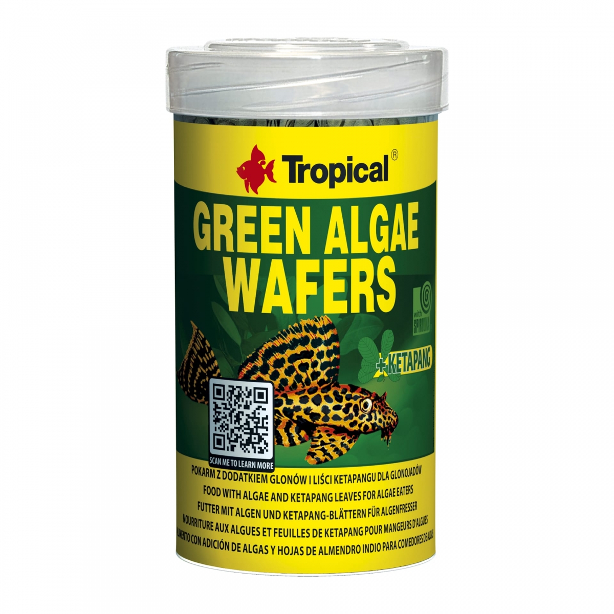 TROPICAL Green Algae Wafers 100ml pastilles végétales descendantes pour mangeurs d\'algues, avec spirulina