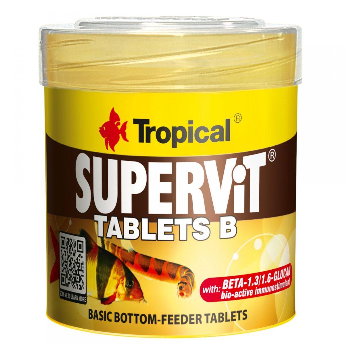 TROPICAL SuperVit Tablets B 50ml tablettes pour poissons de fond, riches en protéines avec beta-glucan