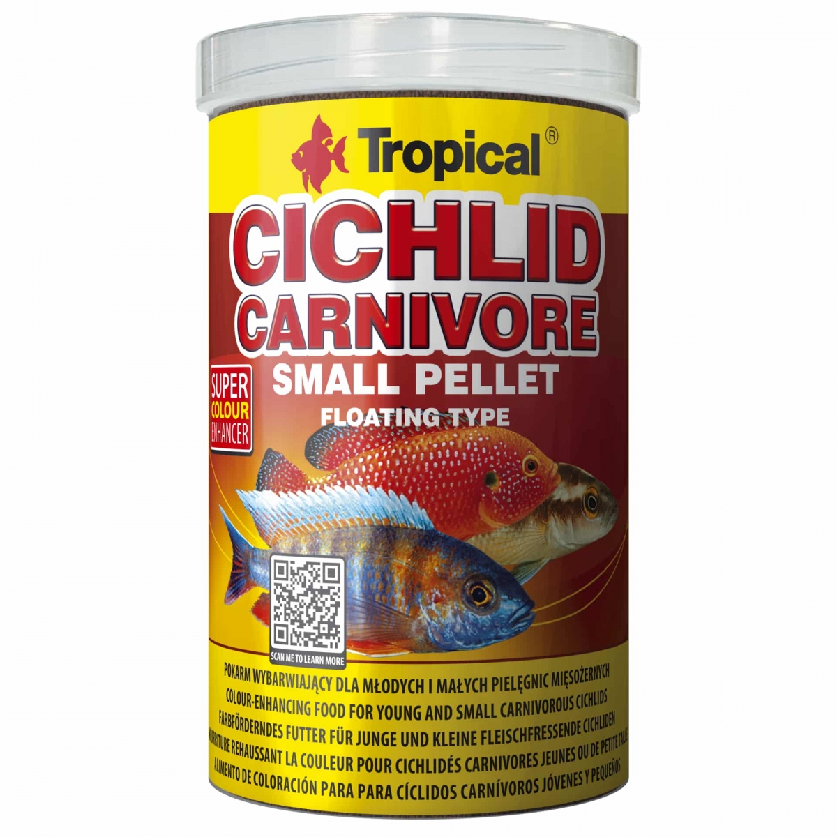 TROPICAL Cichlid Carnivore Small Pellet 250ml nourriture pour cichlidés carnivores jeunes ou de petite taille