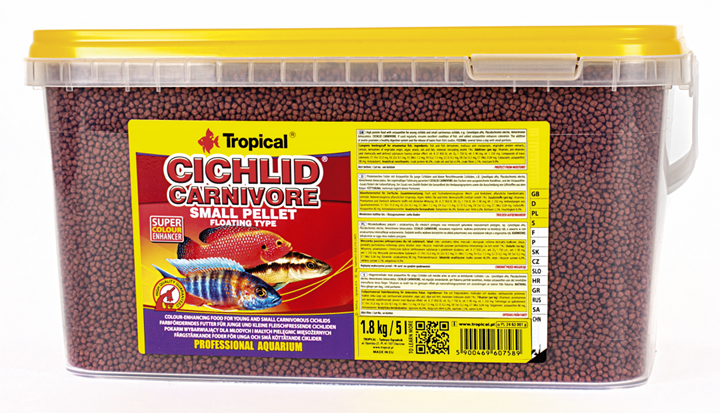 TROPICAL Cichlid Carnivore Small Pellet 5L nourriture pour cichlidés carnivores jeunes ou de petite taille