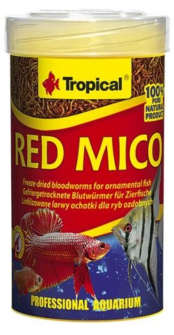 TROPICAL Red Mico 100ml vers de sang lyophilisés pour poissons omnivores et carnivores