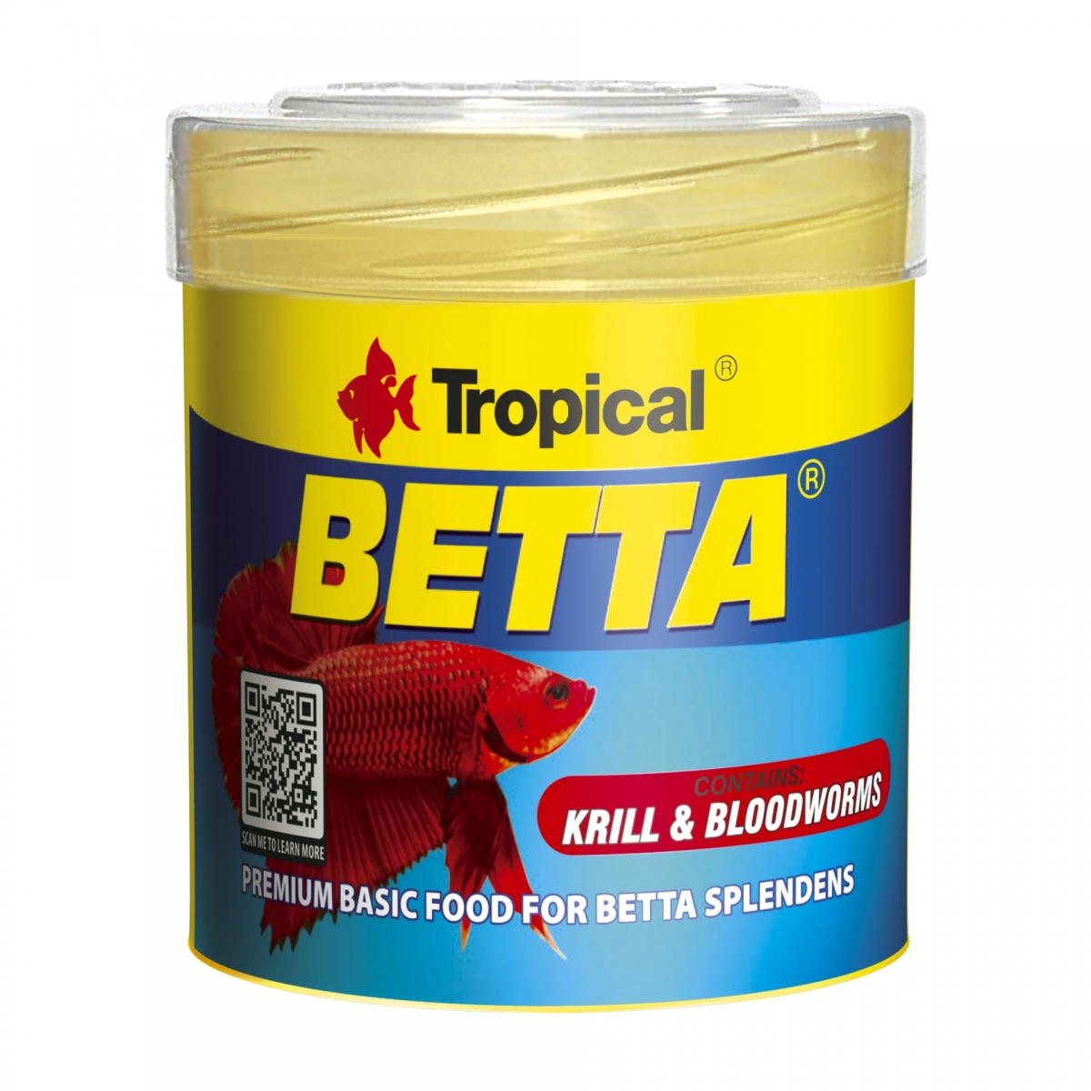 TROPICAL Betta 50ml nourriture de base avec krill et vers de sang pour Betta splendens