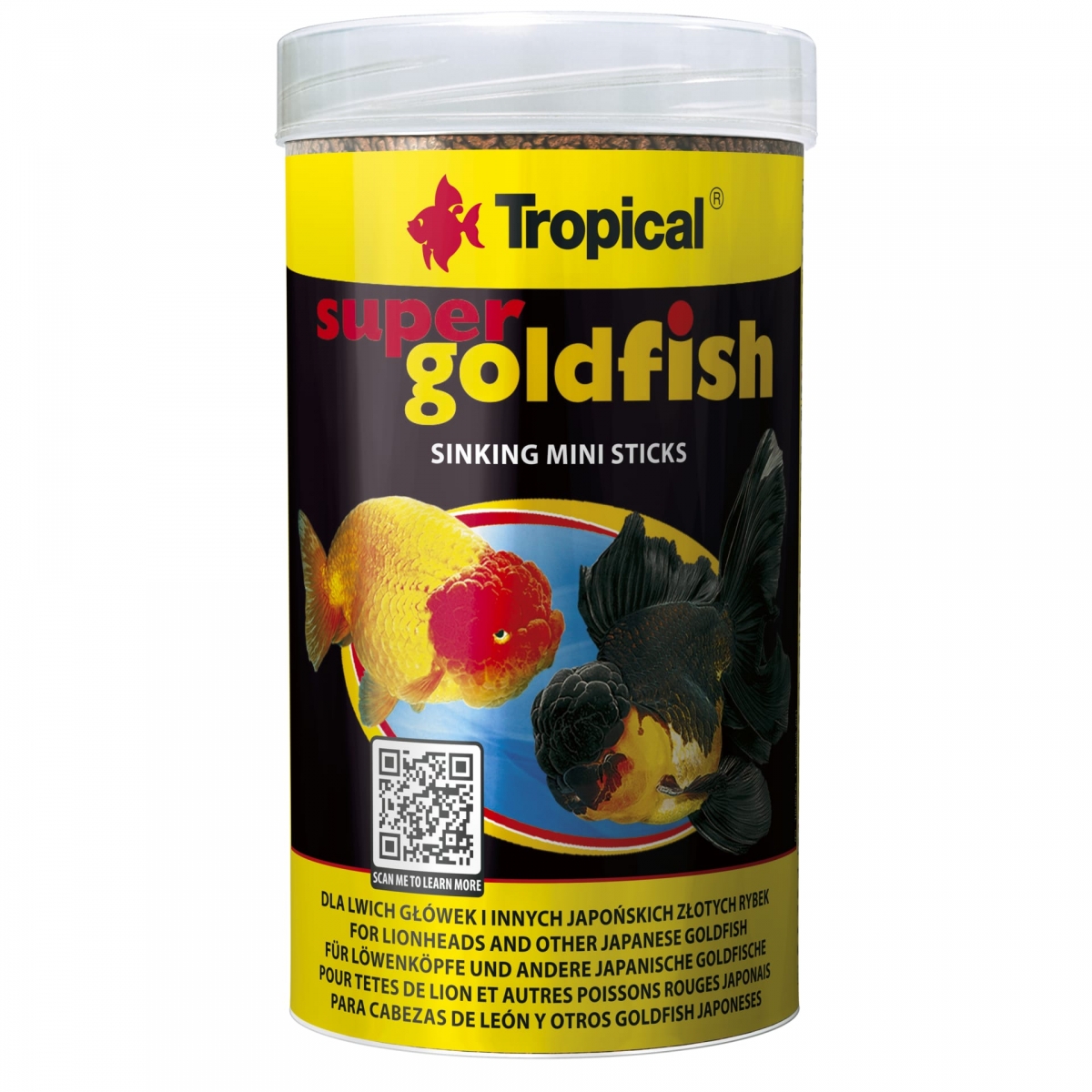 TROPICAL Super Goldfish Mini Sticks 250ml nourriture de base pour têtes de lion et autres poissons rouges japonais