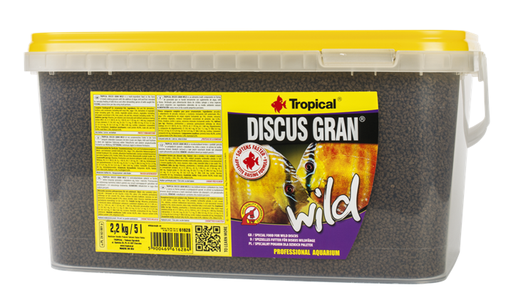 TROPICAL Discus Gran Wild 5L nourriture multi-ingrédients en granulées avec algues, krill et fruits pour Discus