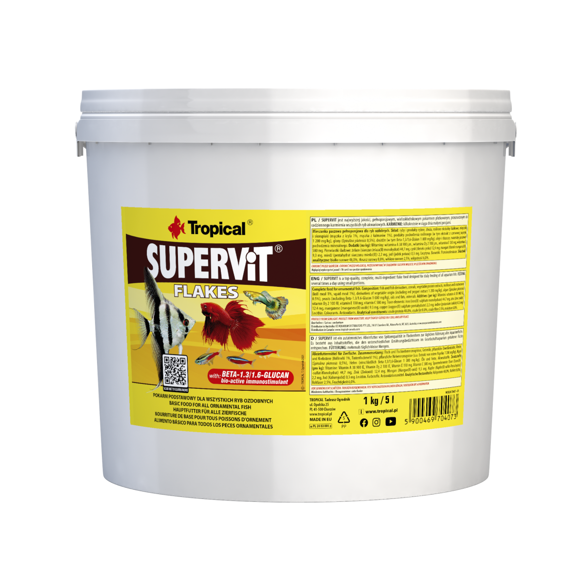 TROPICAL SuperVit 5L nourriture de base en flocons pour tous poissons tropicaux d\'ornement