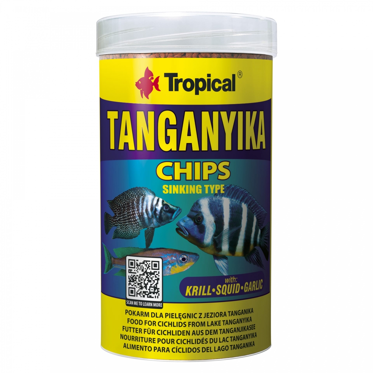 TROPICAL Tanganyika Chips 250ml chips spéciaux à multi ingrédients pour grands cichlidés du Lac Tanganyika