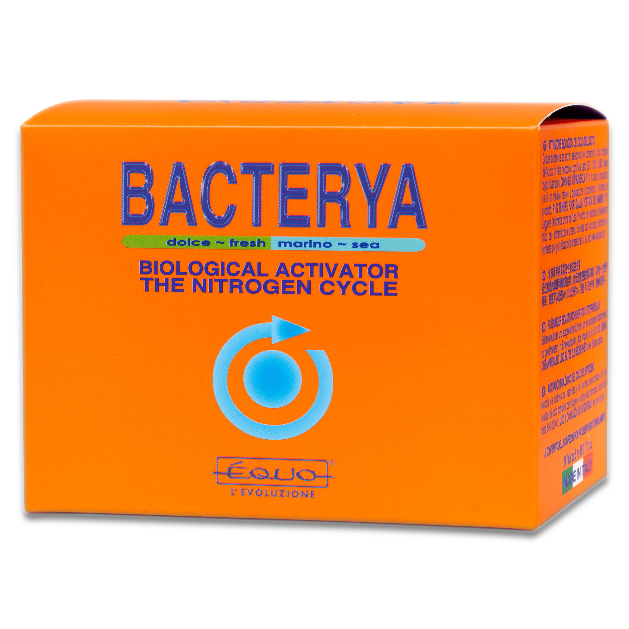 EQUO Bacterya 24 Ampoules accélère le cycle de l\'azote en aquarium d\'eau douce et d\'eau de mer