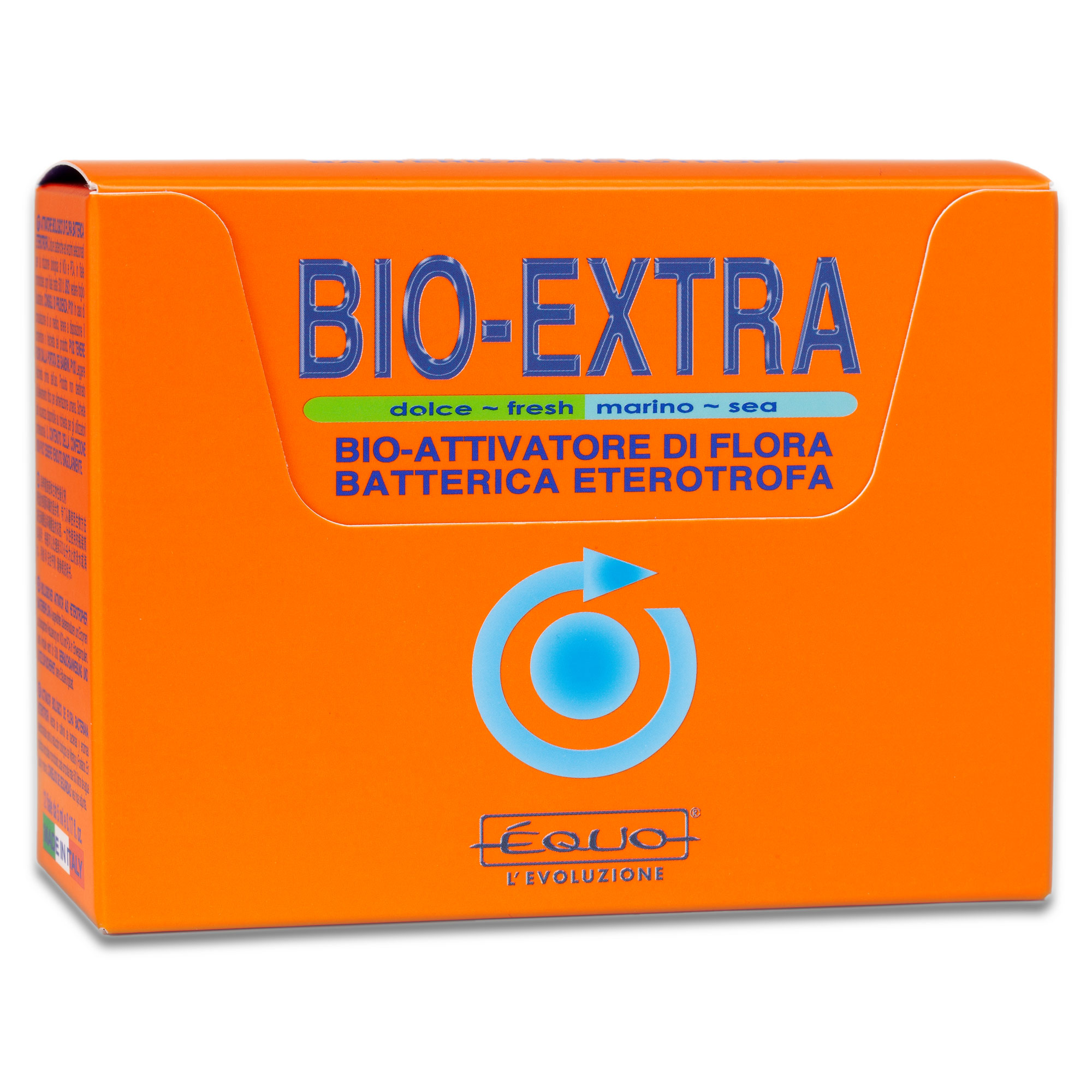 EQUO Bio-Extra 12 Ampoules activateur biologique avec flore Bactérienne Hétérotopique pour aquarium d\'eau douce et eau de mer