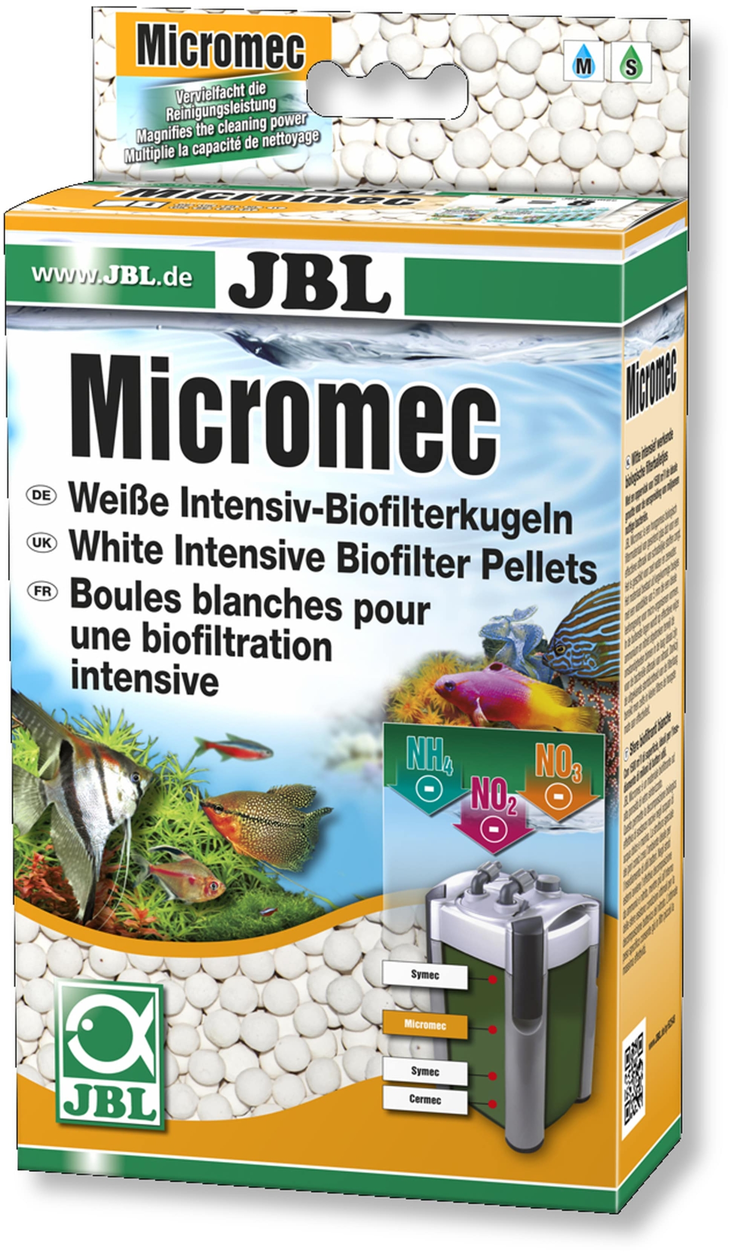 JBL MicroMec 1,7 L billes blanches ultra poreuses en verre fritté pour une filtration biologique intensive