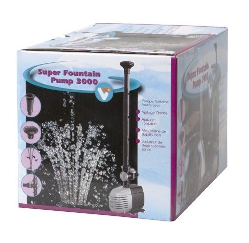 VT Super Fontain Pump 3000 pompe de bassin 2900 L/h avec jet pour fontaine