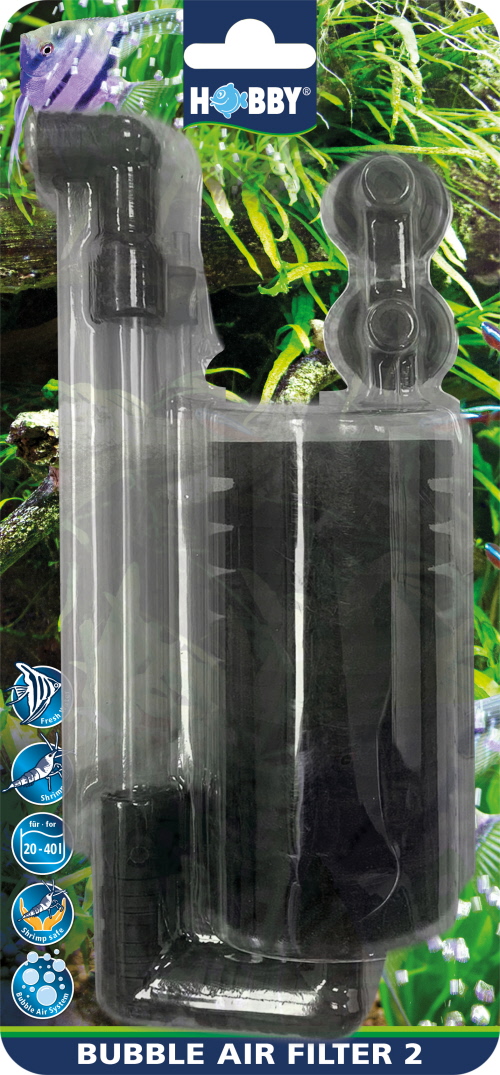 HOBBY Bubble Air Filter 2 filtre à éponge fonctionnant à air idéal pour aquarium de 20 à 40 L