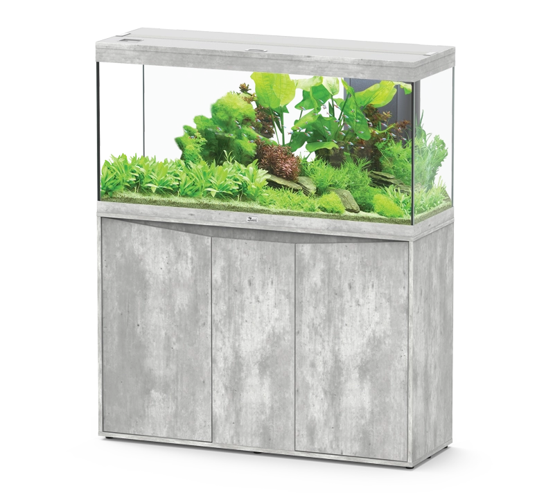 AQUATLANTIS Splendid Ultra 120 x 40 x 61 cm couleur Béton 293 L aquarium équipé avec meuble à portes