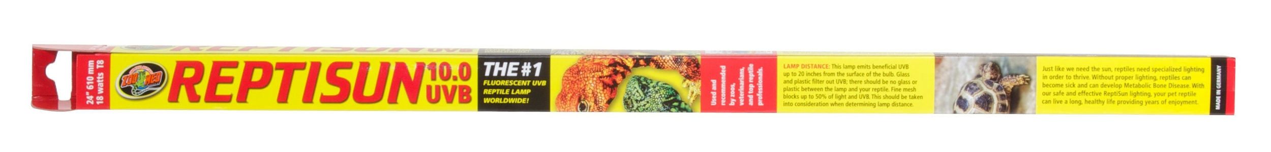 ZOOMED ReptiSun T8 10% UV-B 18W 60 cm tube néon pour reptiles