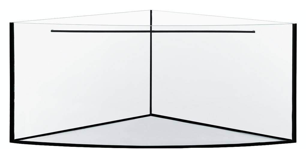 AQUAVIE Aquarium nu d\'angle avec vitre bombée 290 L 85 x 85 x 50 cm. Cuve nue livrée sans équipement