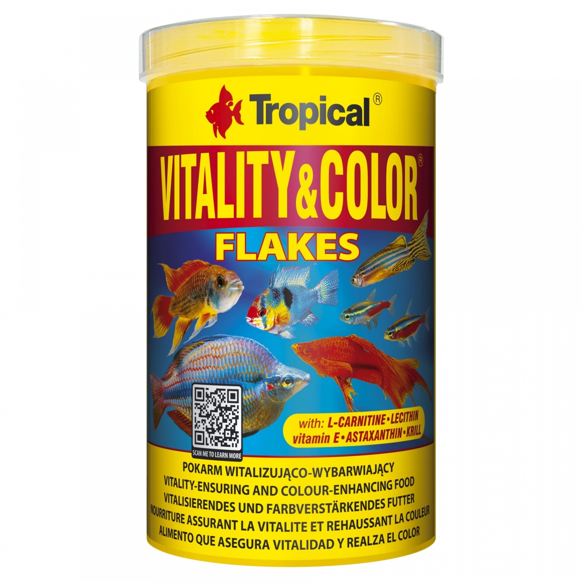 TROPICAL Vitality & Color 1000ml nourriture en flocons, riche en protéines, rehaussant la couleur, avec astaxanthine
