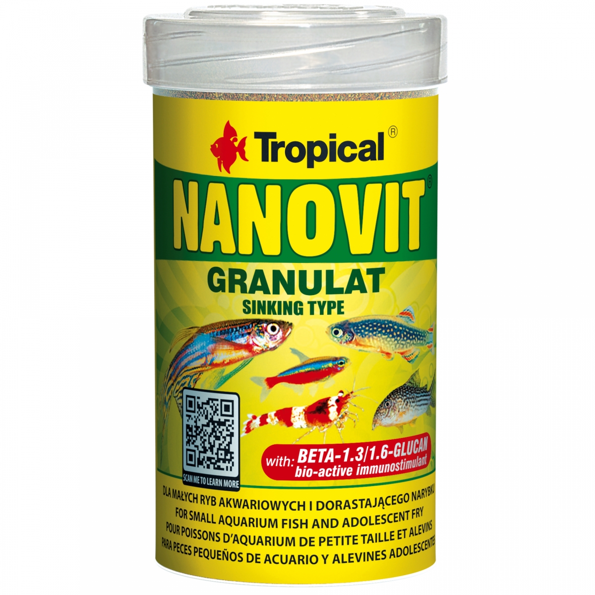 TROPICAL Nanovit Granulat 100ml nourriture de base en granulées pour petit poissons et pour frai adolescent