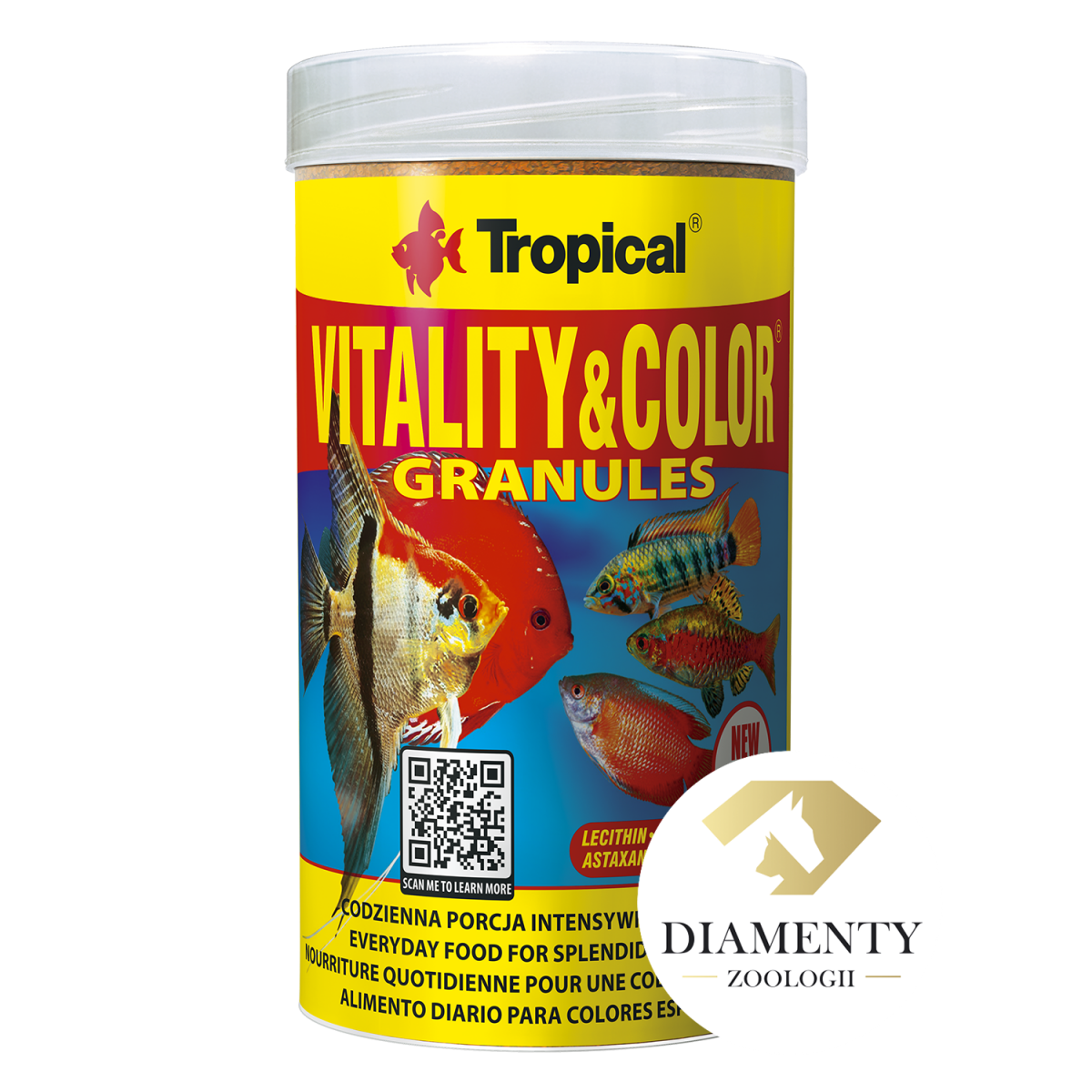 TROPICAL Vitality & Color Granules 250 ml nourriture granulés riche en vitamines, rehaussant les couleurs des poissons