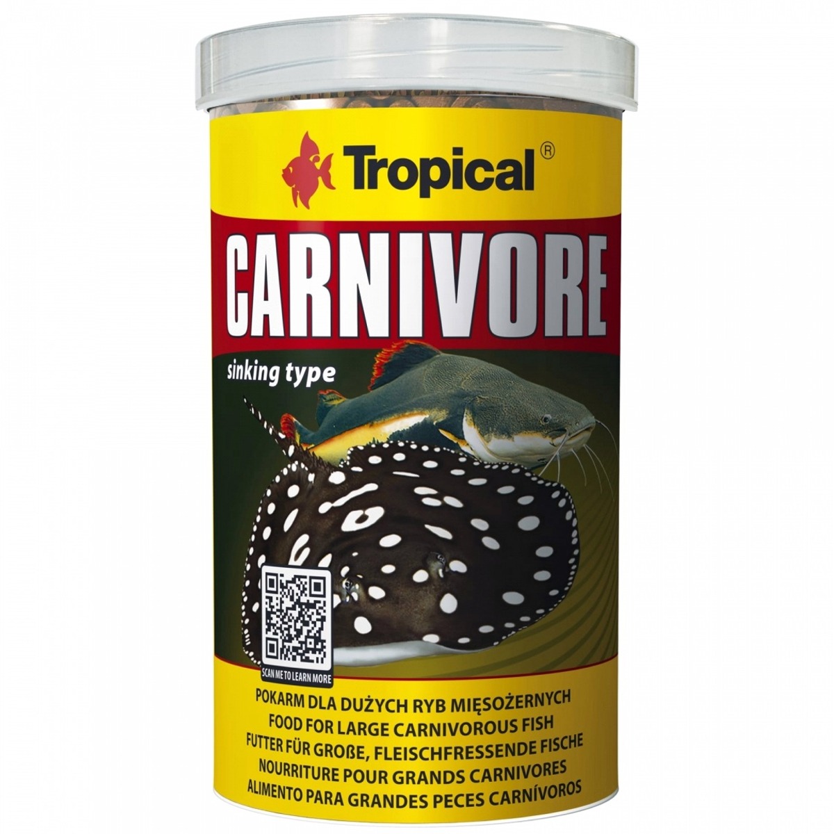 TROPICAL Carnivore 1L nourriture pour grands poissons carnivores