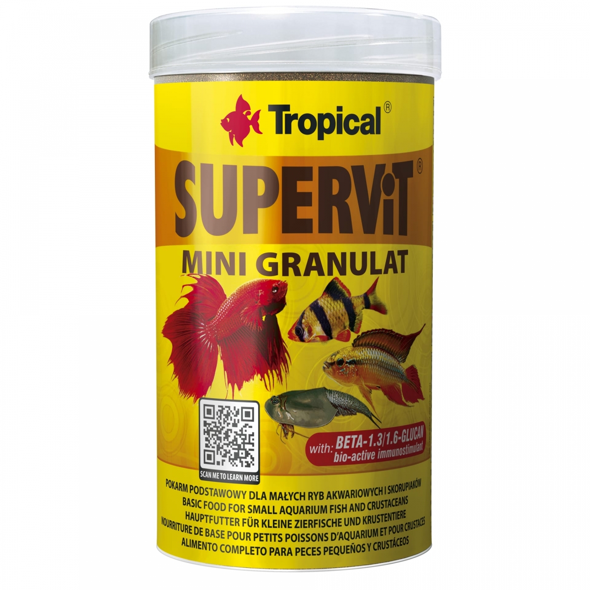 TROPICAL Supervit Mini Granulat 250ml nourriture de base en petits granulés pour petits poissons