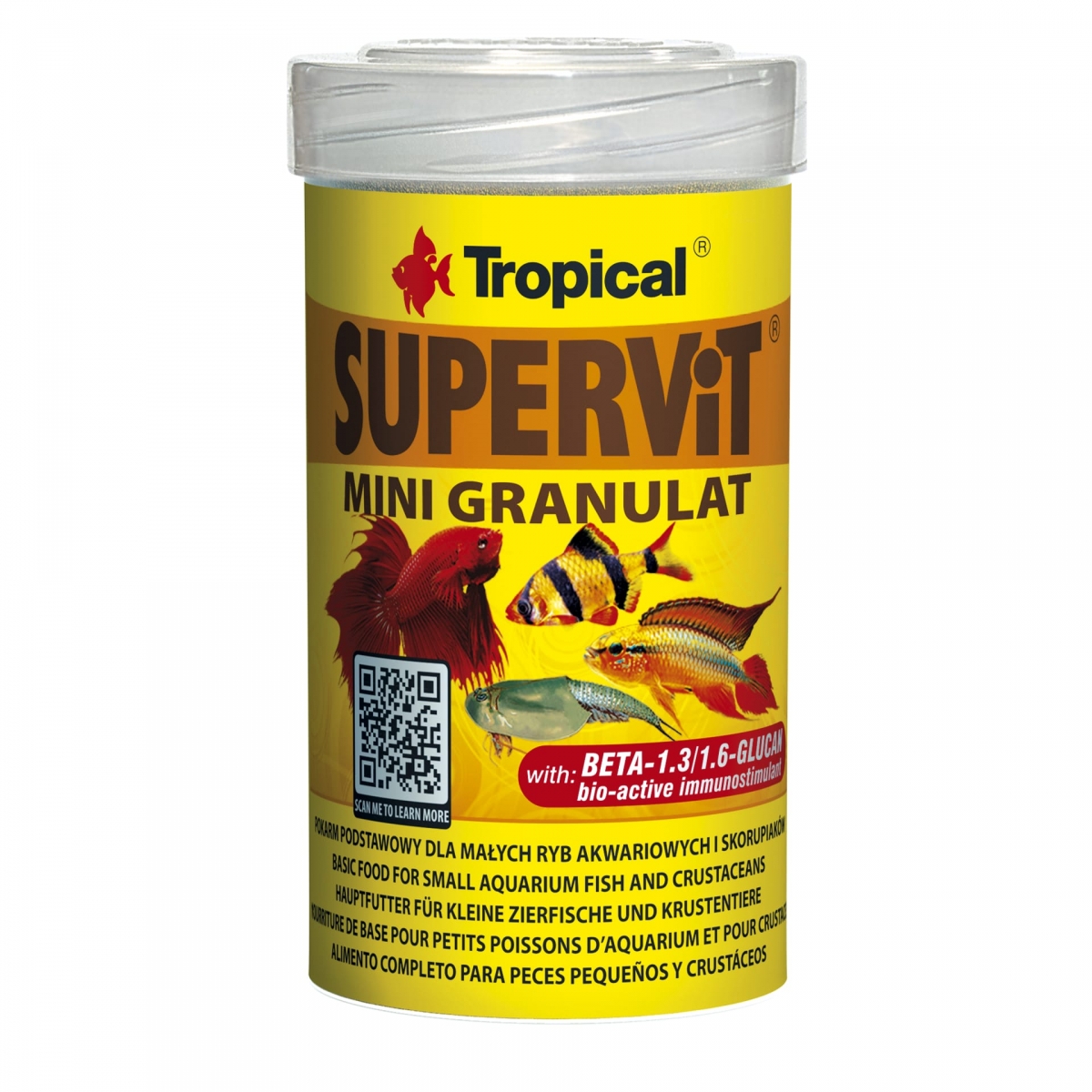 TROPICAL Supervit Mini Granulat 100ml nourriture de base en petits granulés pour petits poissons