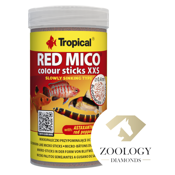 TROPICAL Red Mico Colour Sticks XXS 100 ml nourriture en micro-batonnets pour petits poissons