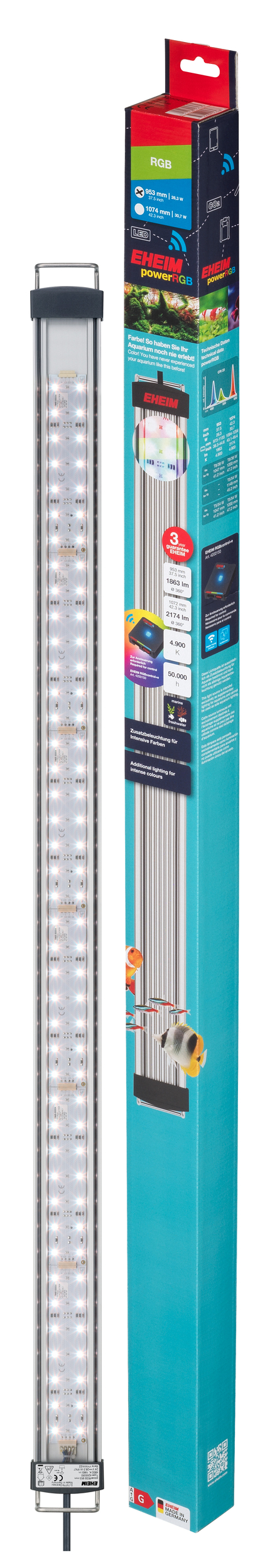 EHEIM Power RGB LED réglette d\'éclairage 953 mm 26,3W pour aquarium d\'eau douce de 97,3 à 113,3 cm