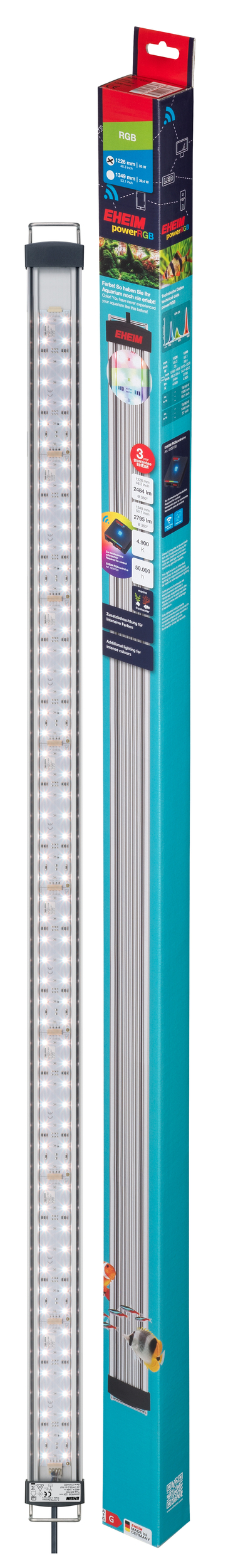 EHEIM Power RGB LED réglette d\'éclairage 1226 mm 35W pour aquarium d\'eau douce de 125 à 140,6 cm