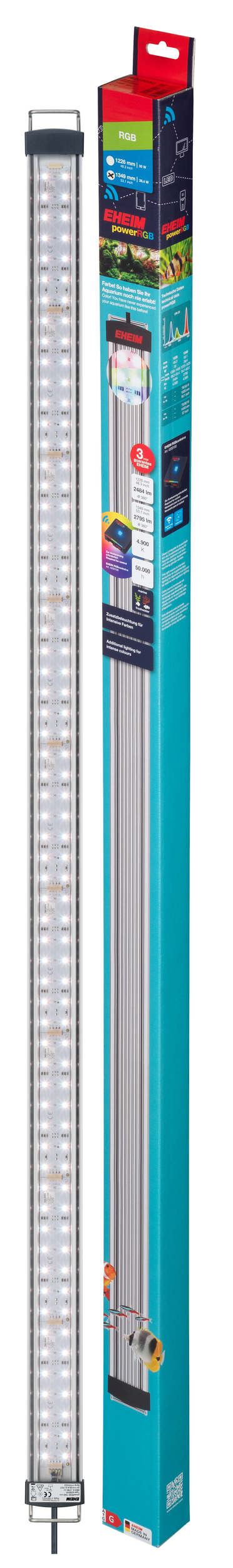 EHEIM Power RGB LED réglette d\'éclairage 1349 mm 39,4W pour aquarium d\'eau douce de 137,3 à 152,9 cm