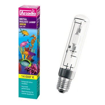 Ampoule HQI Marine Couleur 400W 14.000K - Douille E40, Halogénures Métalliques - Pour Aquariums Et éclairage Intense