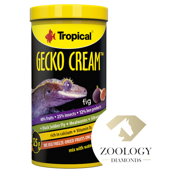 TROPICAL Gecko Cream Fig 250 ml nourriture avec Figue et insectes pour reptiles frugivores et insectivores