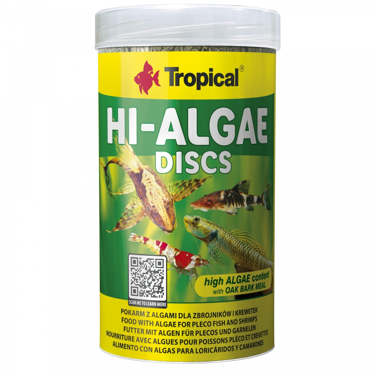 TROPICAL HI-Algae Discs 250 ml nourritures à base d\'algues pour Plécos et crevettes d\'eau douce