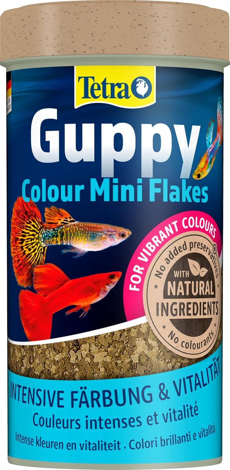 Mangime Per Pesci Tetra Guppy Mini Flakes - Alimento In Fiocchi Per Guppy, Platy, Molly E Pesci Vivipari