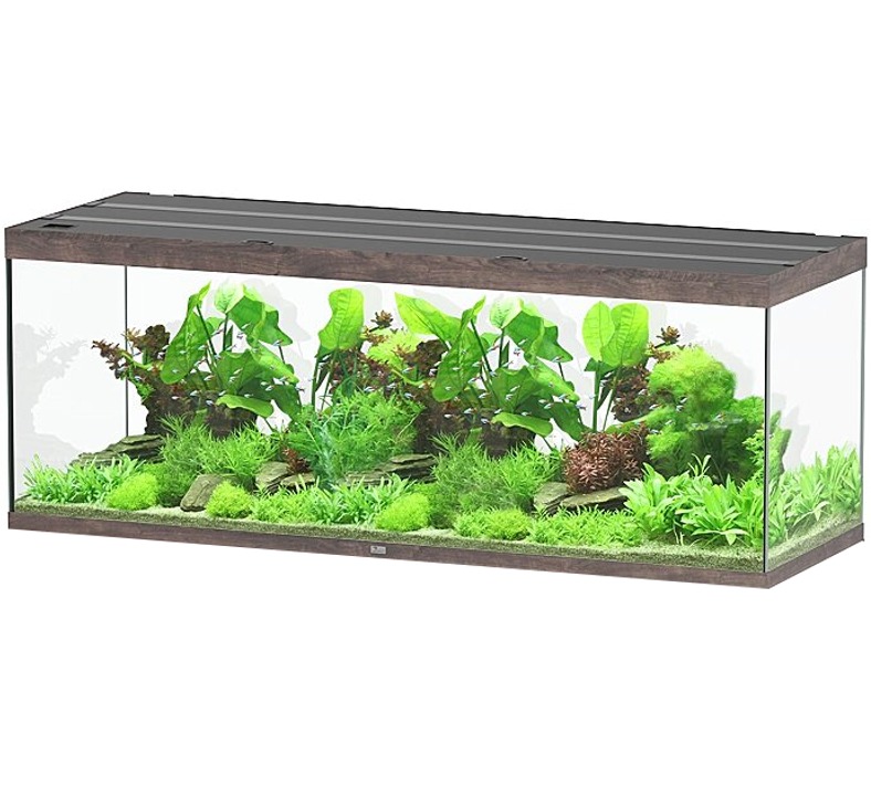 AQUATLANTIS Sublime Ultra 200x70 RGBW EF 199 x 69 x 74 cm Chêne Sauvage Brun aquarium équipé 1016 L