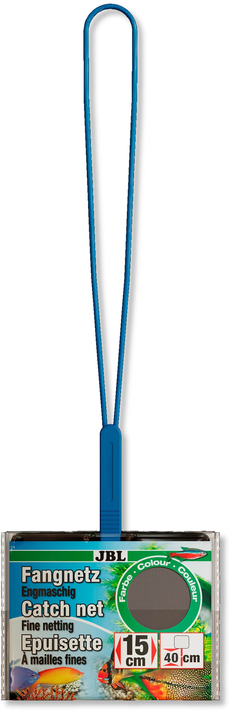 JBL Épuisette Prémium 15 cm à maille Fine, manche 40 cm et filet noir pour aquarium