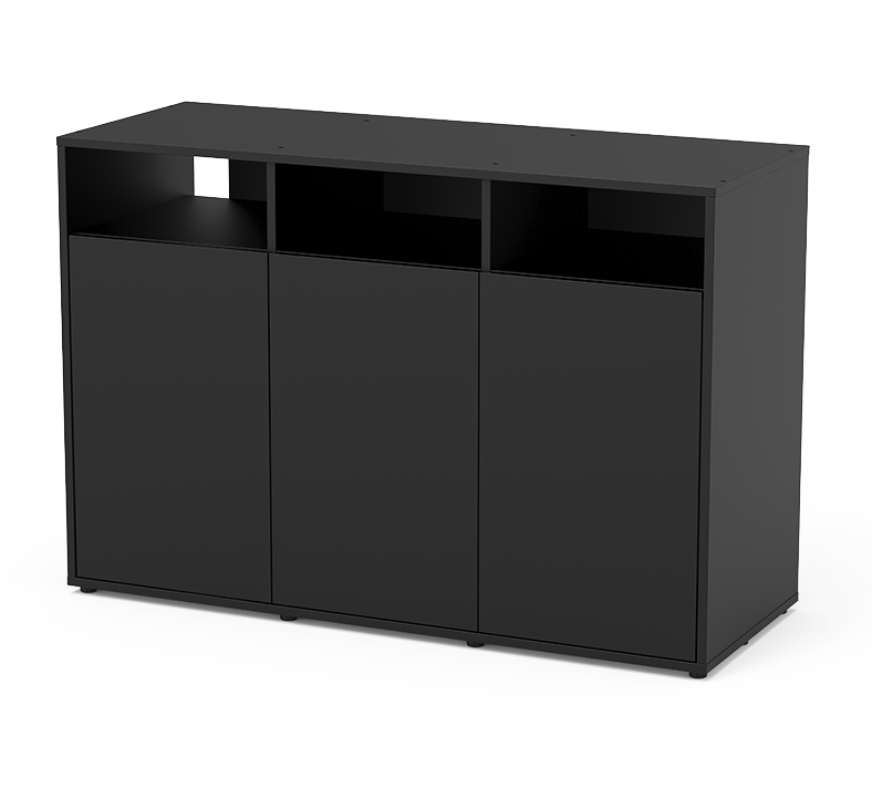 TERRATLANTIS Meuble Terrarium 3 portes 118 x 45 x 80 cm Noir