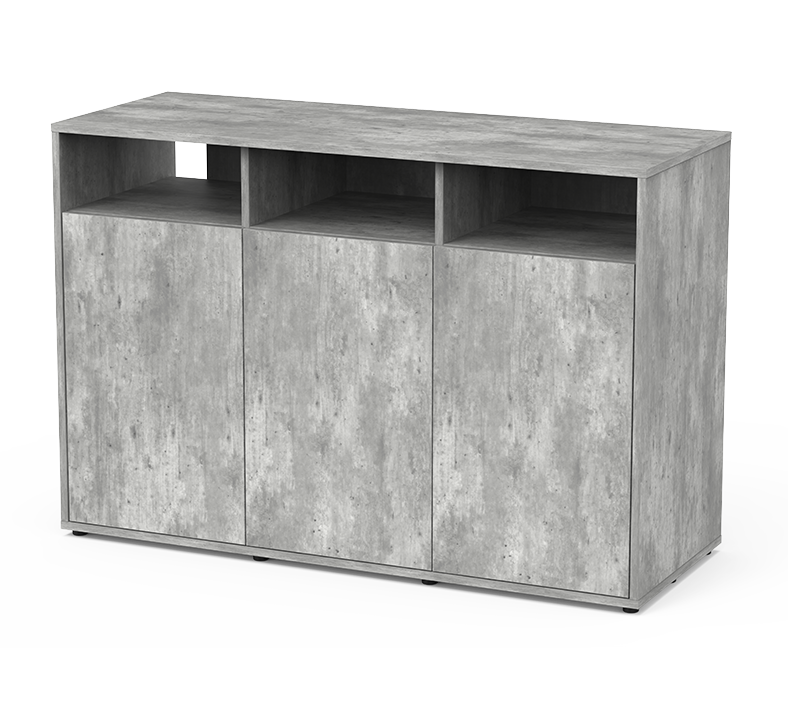 TERRATLANTIS Meuble Terrarium 3 portes 118 x 45 x 80 cm couleur Béton